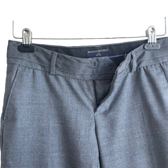 Banana Republic Women Pants 4P Smokey Gray Flare Leg Zip Pockets Office‎ Retro - Picture 9 of 14